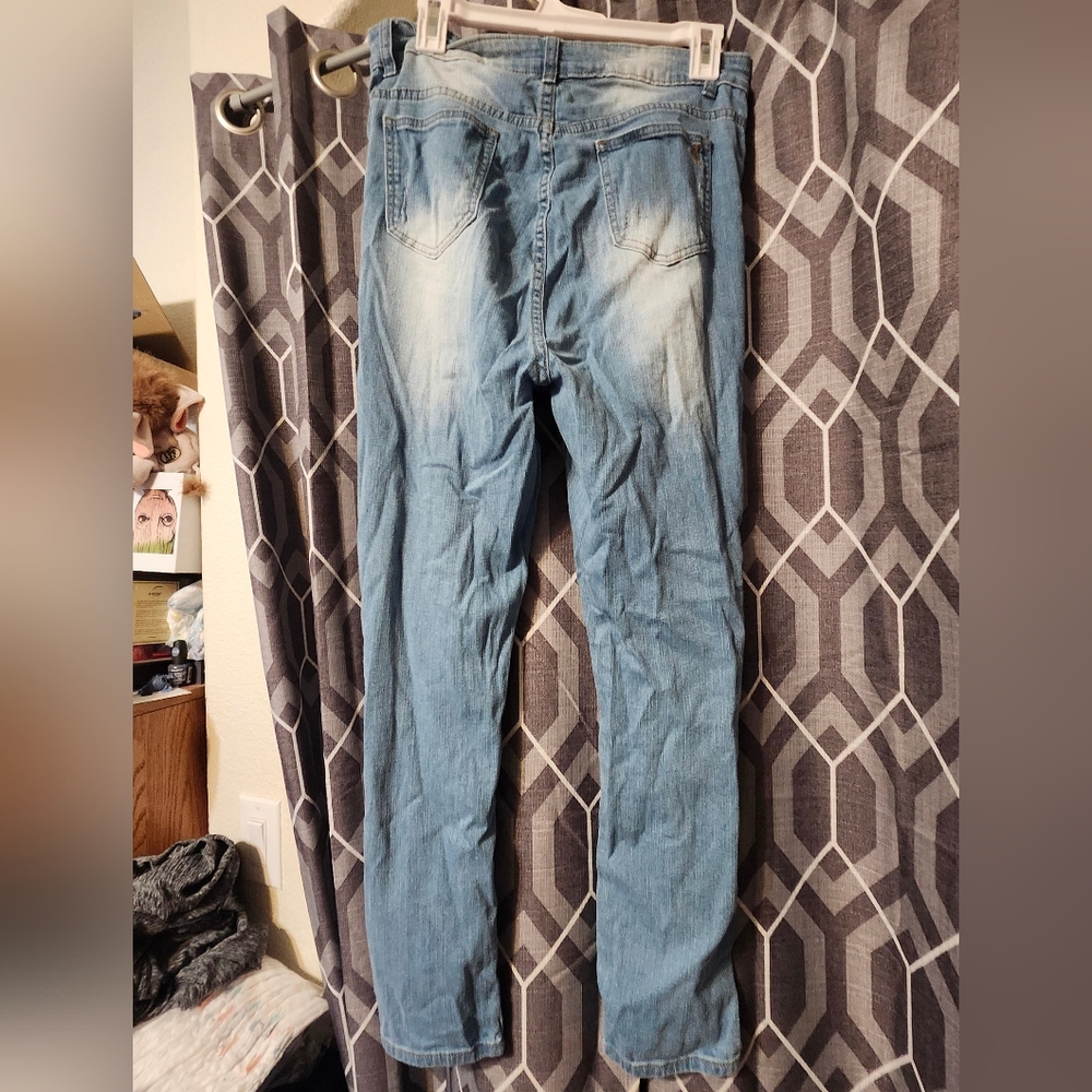 VIP Ripped Light Blue Skinny Jeans - Picture 2 of 4